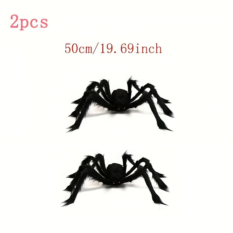 WebCreeper – Set of 2 Giant Spiders with Halloween Web