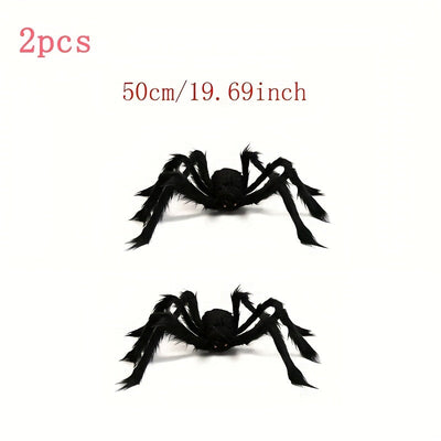 WebCreeper – Set of 2 Giant Spiders with Halloween Web