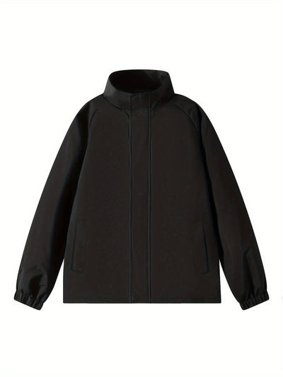 Daan | Black men's jacket with stand-up collar