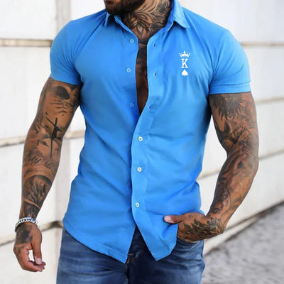 KINGZ - Camisa ajustada de manga corta en tejido elástico