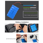 Batterie rechargeable 7.2V bleue, installation facile, temps de charge 3 heures, pack puissant pour appareils électroniques, connecteurs inclus.