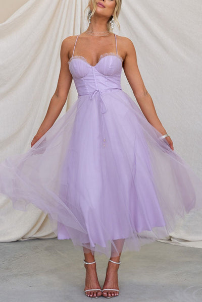 Abito moderno in chiffon senza spalline - Embla