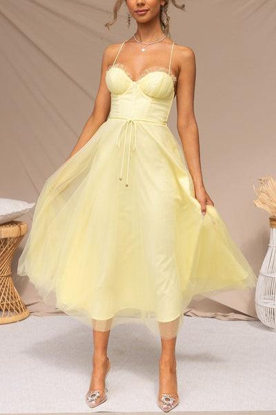 Abito moderno in chiffon senza spalline - Embla