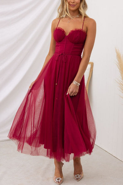 Abito moderno in chiffon senza spalline - Embla