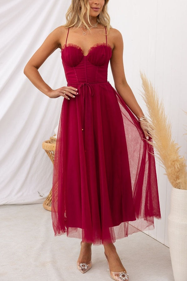 Abito moderno in chiffon senza spalline - Embla