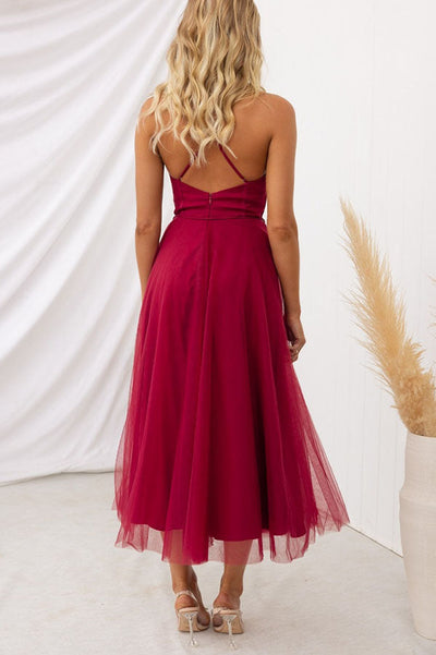 Abito moderno in chiffon senza spalline - Embla