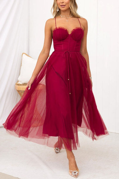 Abito moderno in chiffon senza spalline - Embla