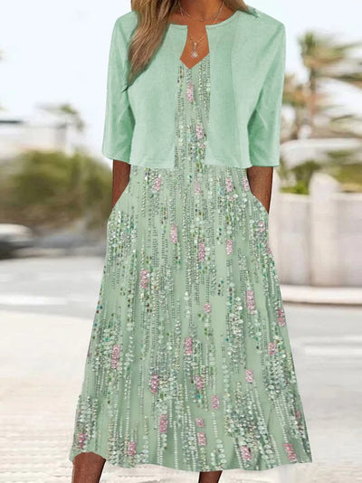 Almuth - Robe midi deux pièces avec imprimé floral