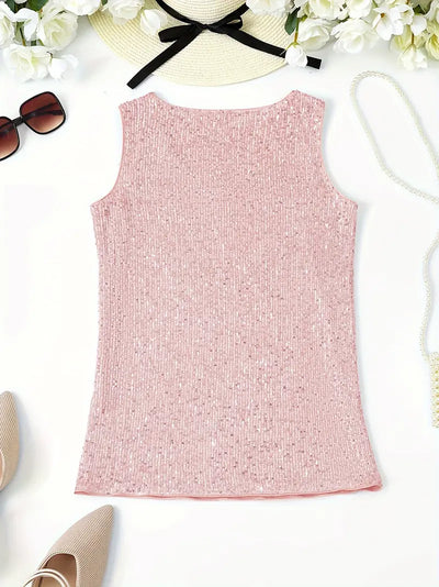 HAWA | Top con scollo a V e paillettes