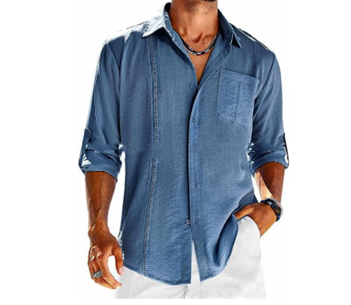 Donato - Camisa informal de manga larga