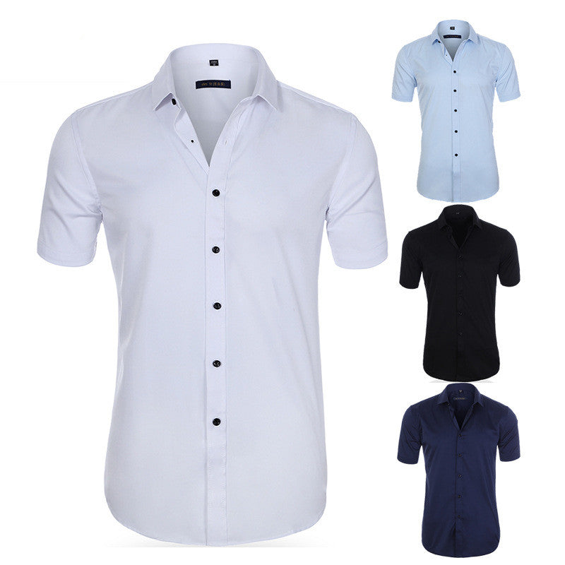 Camisa de manga corta transpirable y sin arrugas para hombre.
