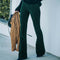 Harriet - Pantalones acampanados de cintura alta y color liso para mujer