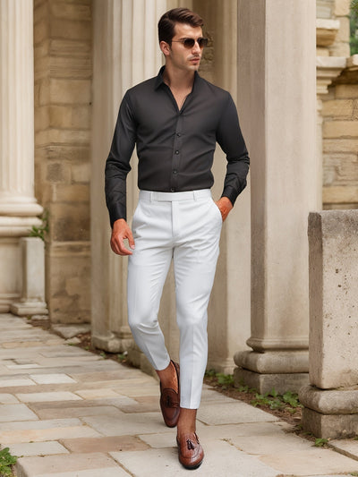 Finn | Camisa elástica de color liso SlimFit
