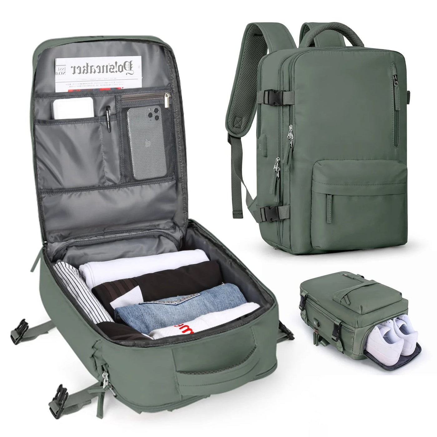 Mochila - Bolsa de viaje grande impermeable para senderismo y viajes
