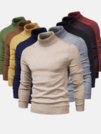 Pulls col roulé pour hommes en plusieurs couleurs : beige, bleu, vert, jaune, gris, noir, bordeaux. Mode automne-hiver, vêtements chauds élégants.