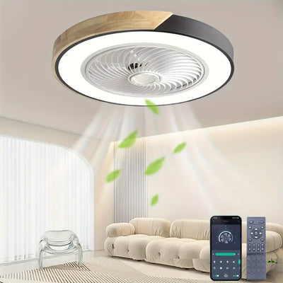Luz de ventilador de techo - Iluminación LED silenciosa con ventilador y control remoto