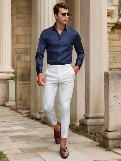 Finn | Camisa elástica de color liso SlimFit