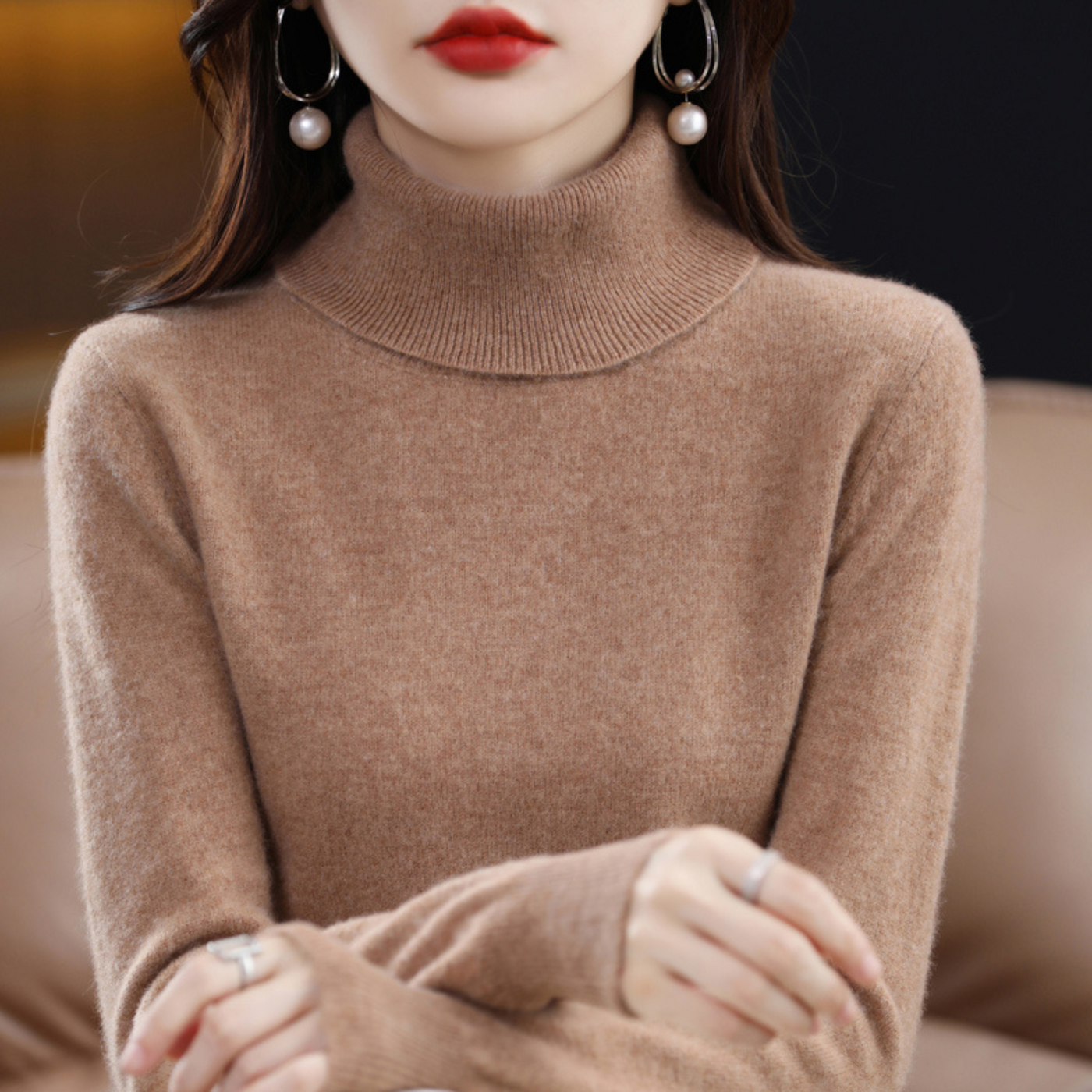 Cachemire de luxe pour femme Pull à col roulé - Elena