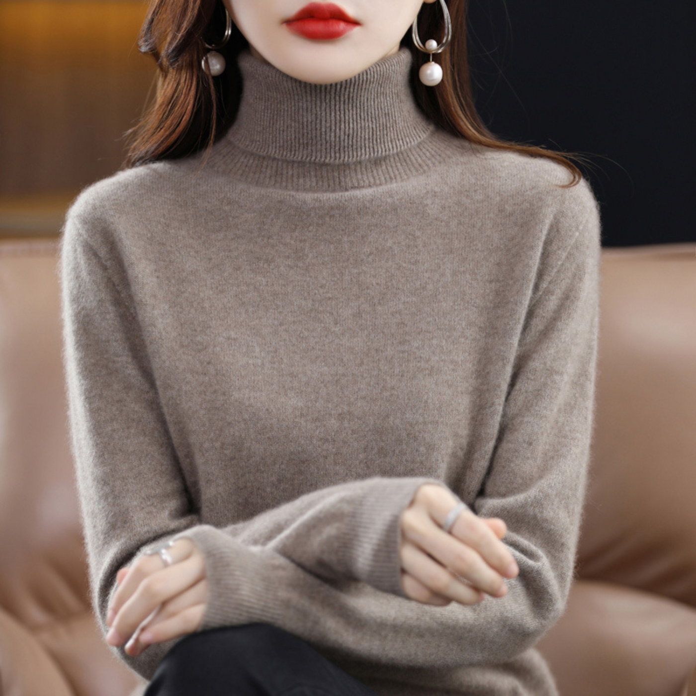 Cachemire de luxe pour femme Pull à col roulé - Elena