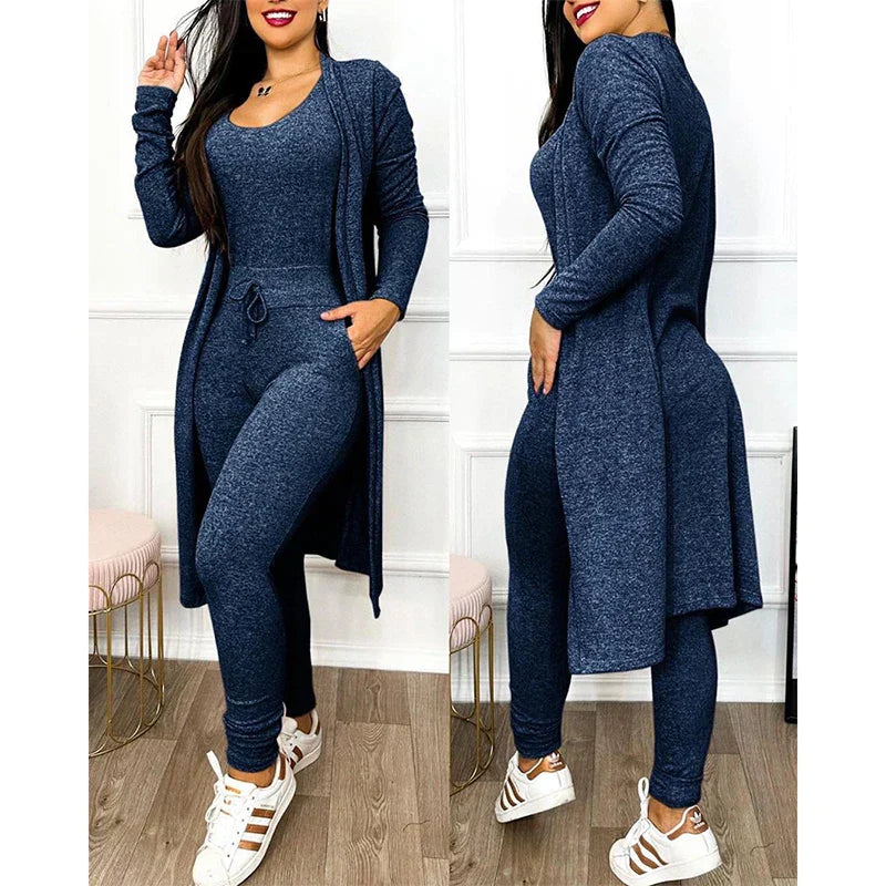 Mono de dos piezas para primavera 2025 | Mono ajustado con leggings y chaqueta