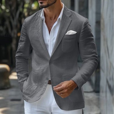 Blazer de verano de lino para hombre: corte entallado y ligero