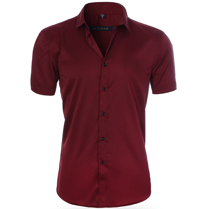 Camisa de manga corta transpirable y sin arrugas para hombre.
