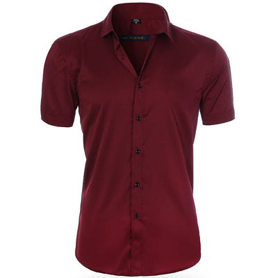 Camisa de manga corta transpirable y sin arrugas para hombre.