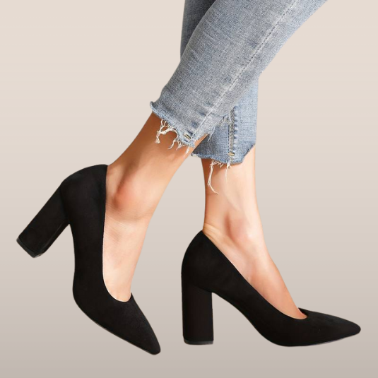 Zapatos de tacón clásico para mujer con punta puntiaguda 