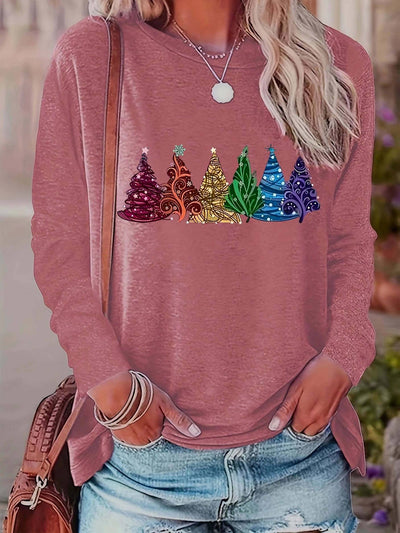 Pull de Noël avec des sapins de Noël colorés