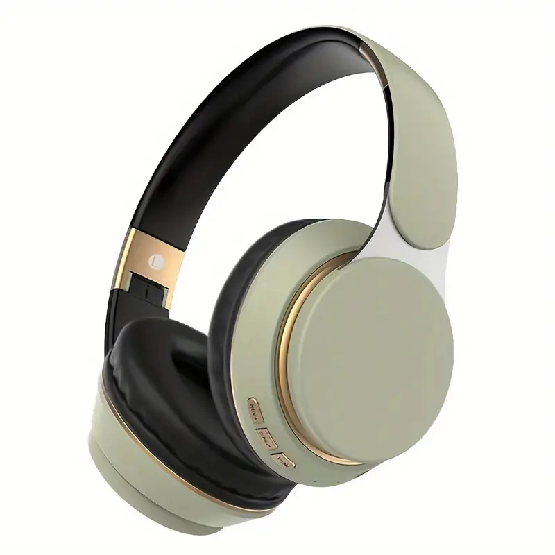 Casque audio sans fil gris avec coussinets noirs, design moderne, boutons de contrôle sur l'oreillette, idéal pour musique et appels.