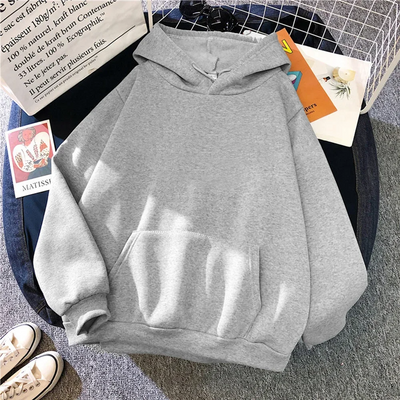 Sweat à capuche femme - Coupe oversize - Polaire - Poche kangourou - Bordures côtelées - Style décontracté