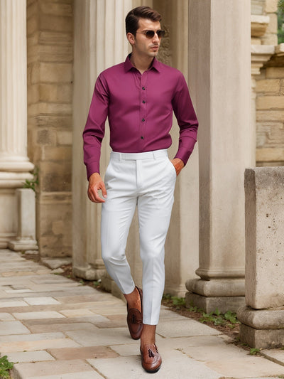 Finn | Camisa elástica de color liso SlimFit