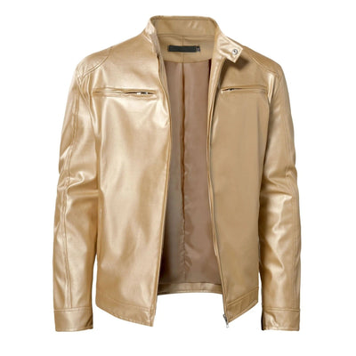 Veste Brodie en cuir PU avec col montant