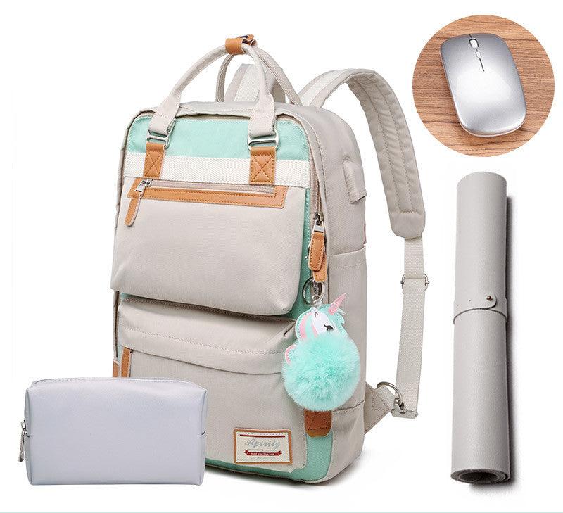 Sac à dos élégant et imperméable pour femmes avec compartiment pour ordinateur portable de 15,6 pouces