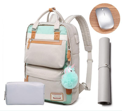 Sac à dos élégant et imperméable pour femmes avec compartiment pour ordinateur portable de 15,6 pouces