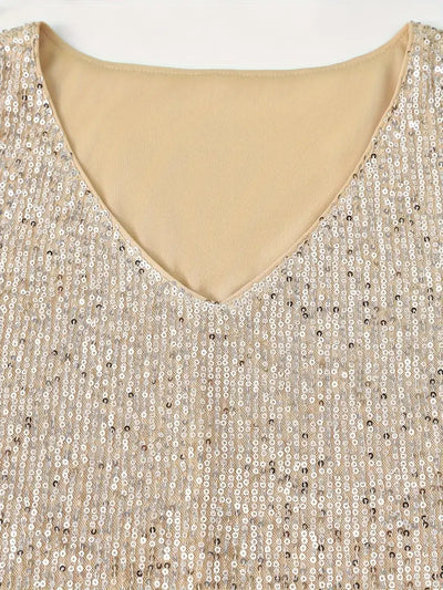 HAWA | Top con scollo a V e paillettes