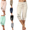 Megan - Pantalones casuales de tiro alto, holgados y con cordones