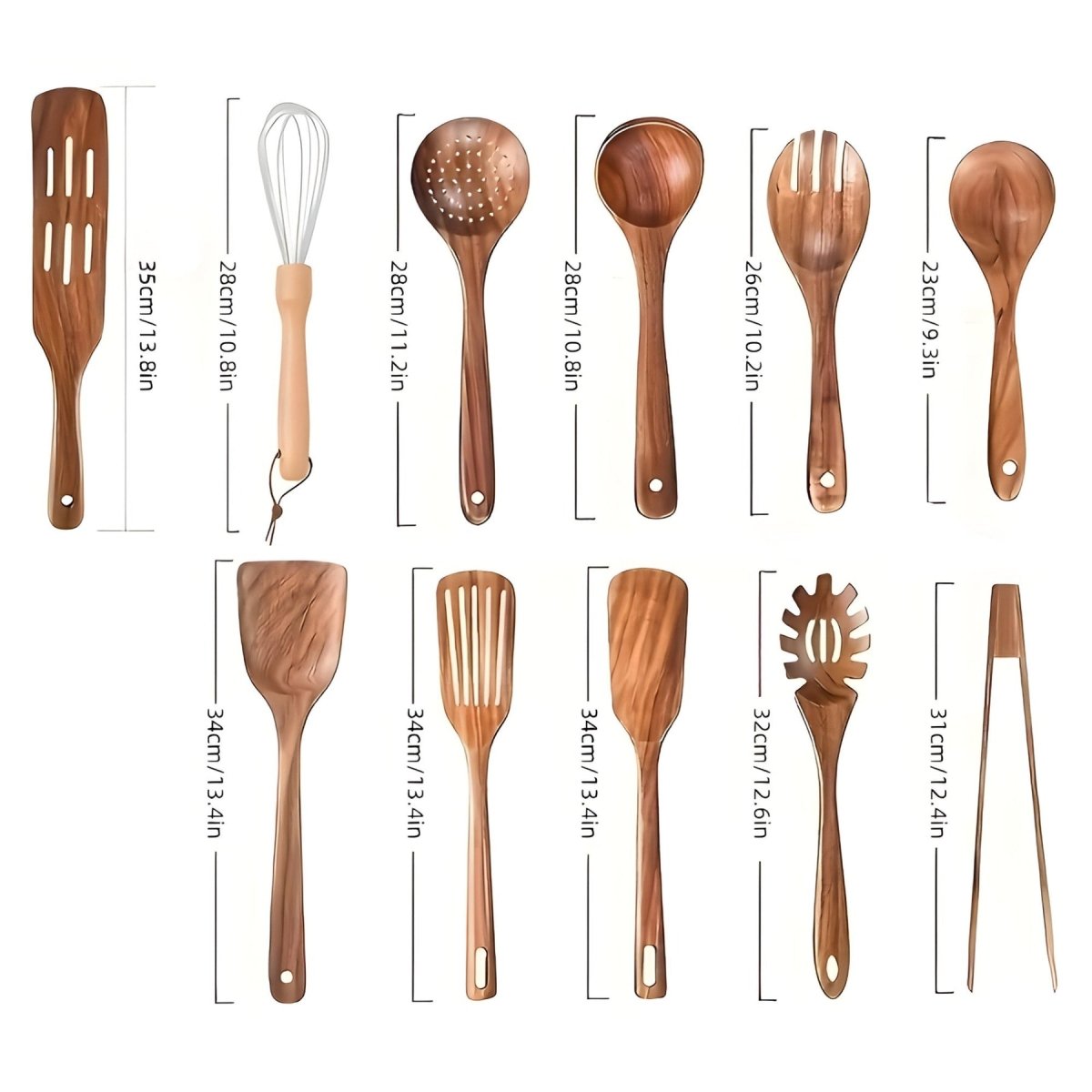 Juego de utensilios de cocina de madera WoodChef de 11 piezas resistentes al calor