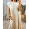 Robe sans manches plissée de couleur unie