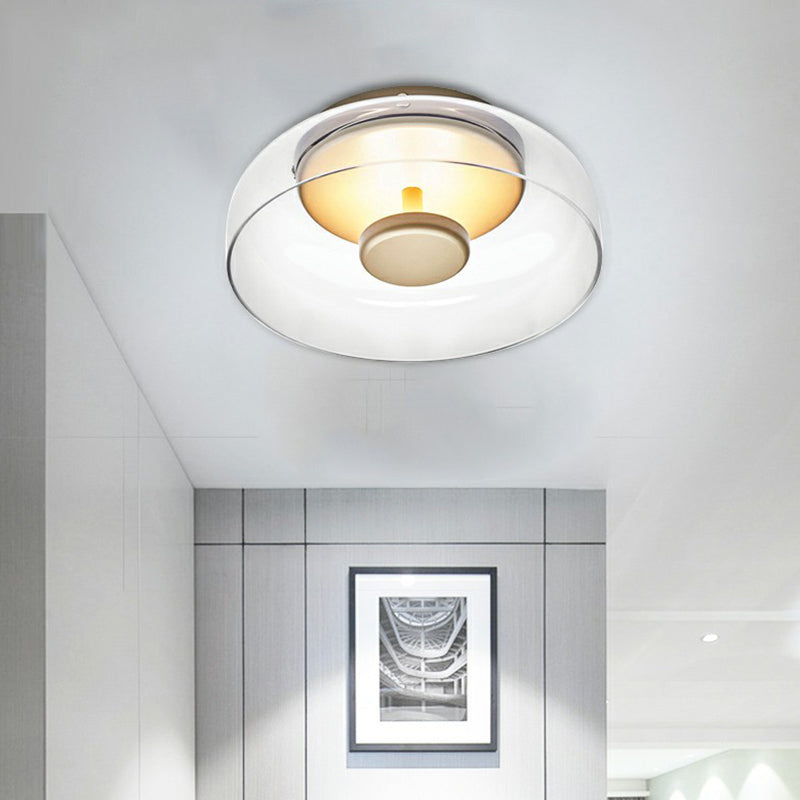 Plafonnier moderne LED rond, design minimaliste, lumière blanche et chaude, intérieur contemporain, éclairage salon, décoration plafond élégante.