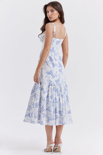 Vestido midi de verano con estampado floral