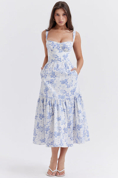 Vestido midi de verano con estampado floral