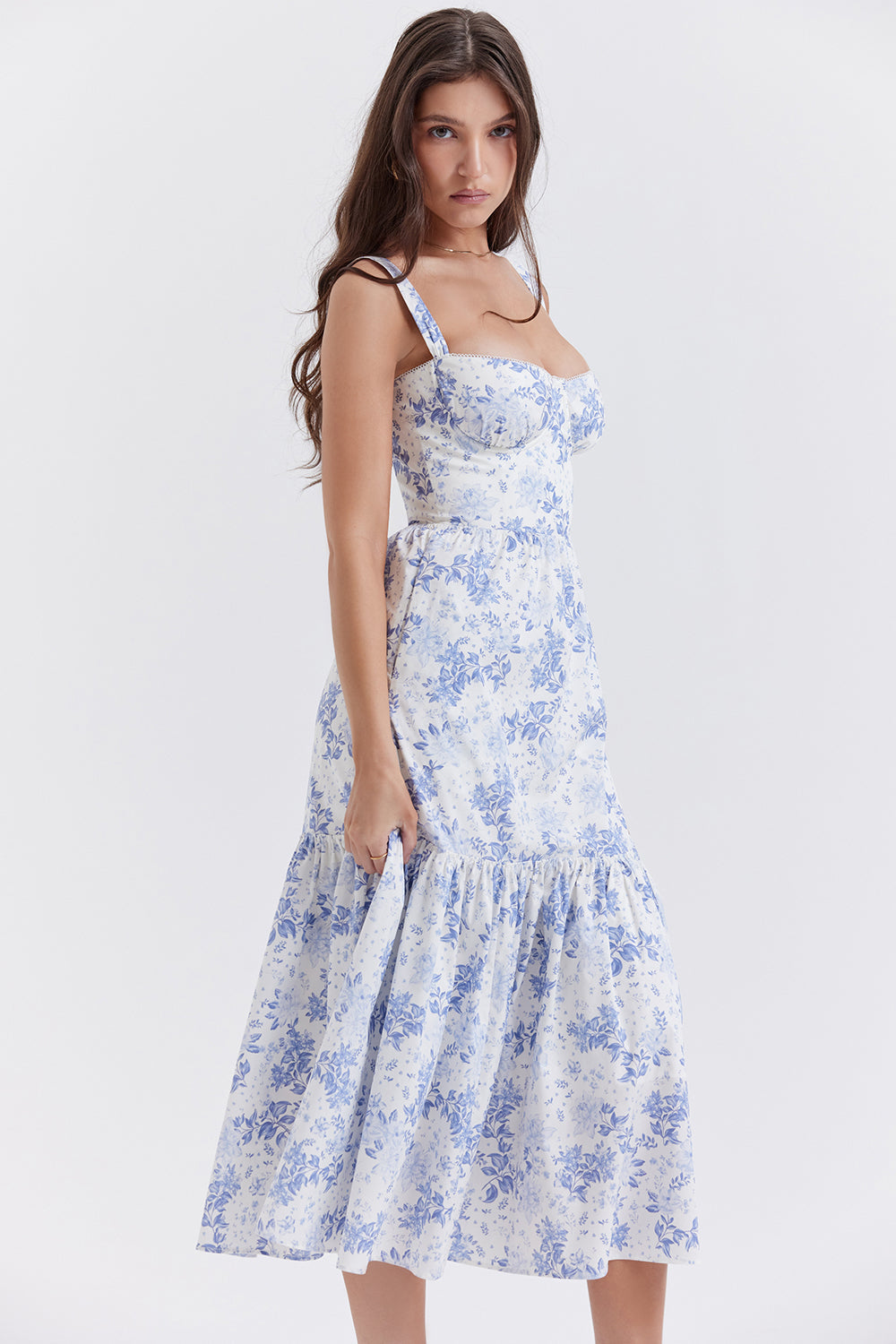 Vestido midi de verano con estampado floral