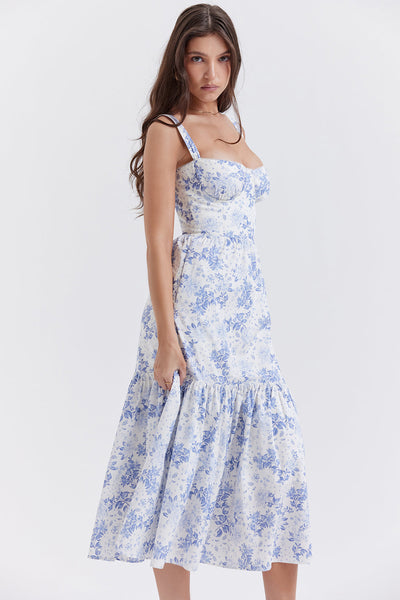 Vestido midi de verano con estampado floral