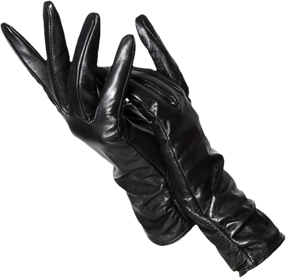 Gants en cuir noir élégants pour femme, longs et ajustés, parfaits pour l'hiver et la mode, accessoire chic et tendance.