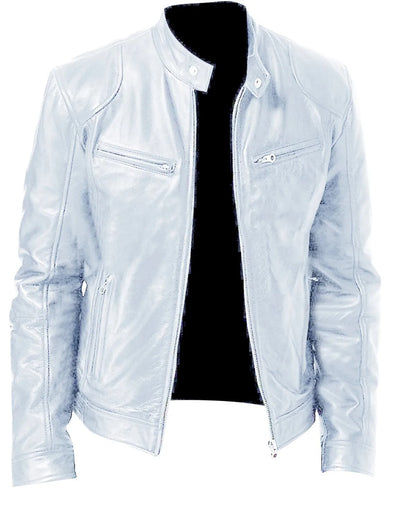 Veste Brodie en cuir PU avec col montant