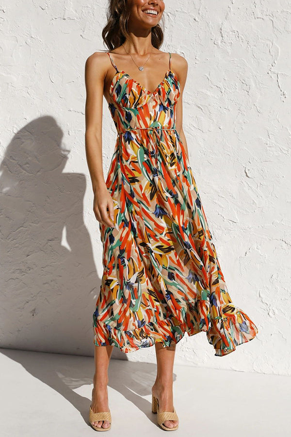 Vestido midi Veronique en mezcla de algodón para uso informal