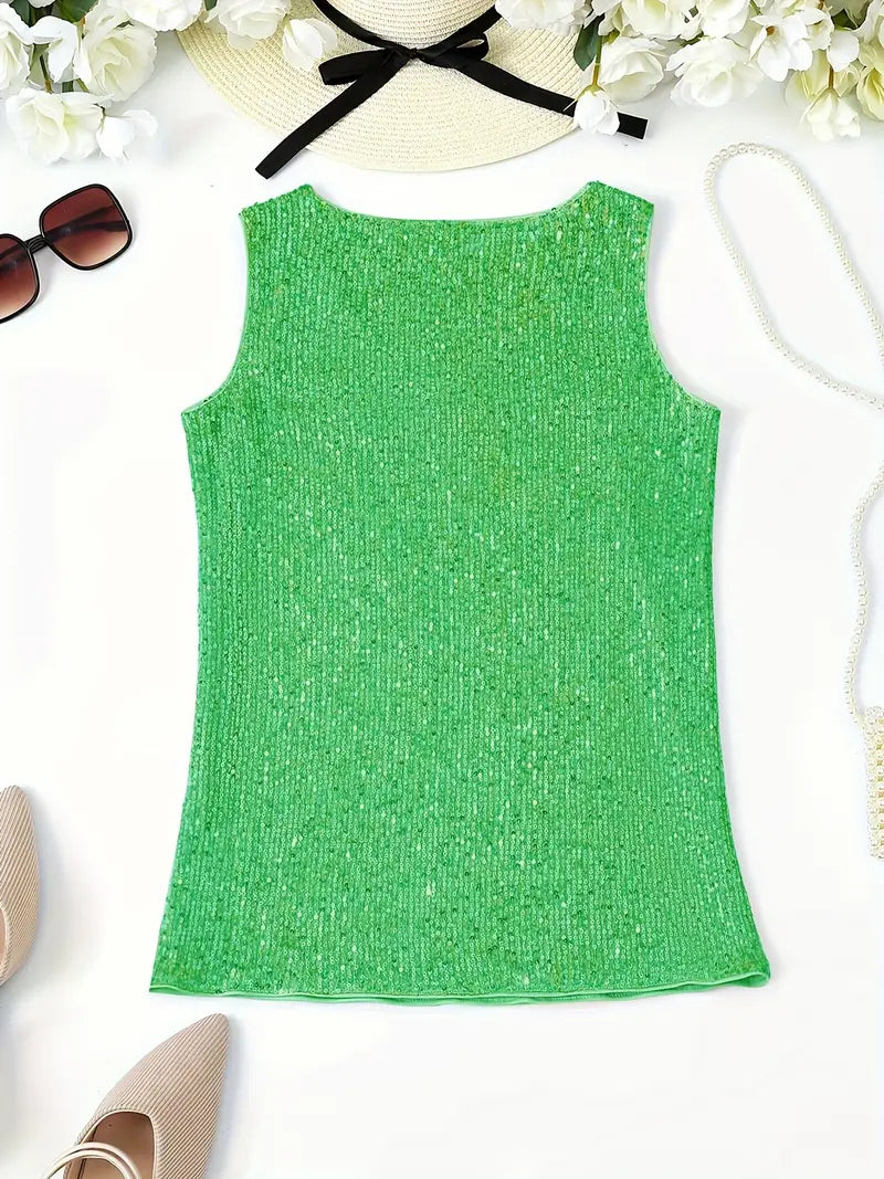 HAWA | Top con scollo a V e paillettes