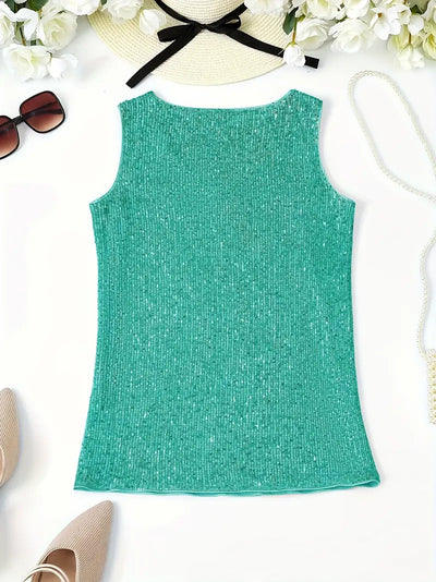 HAWA | Top con scollo a V e paillettes