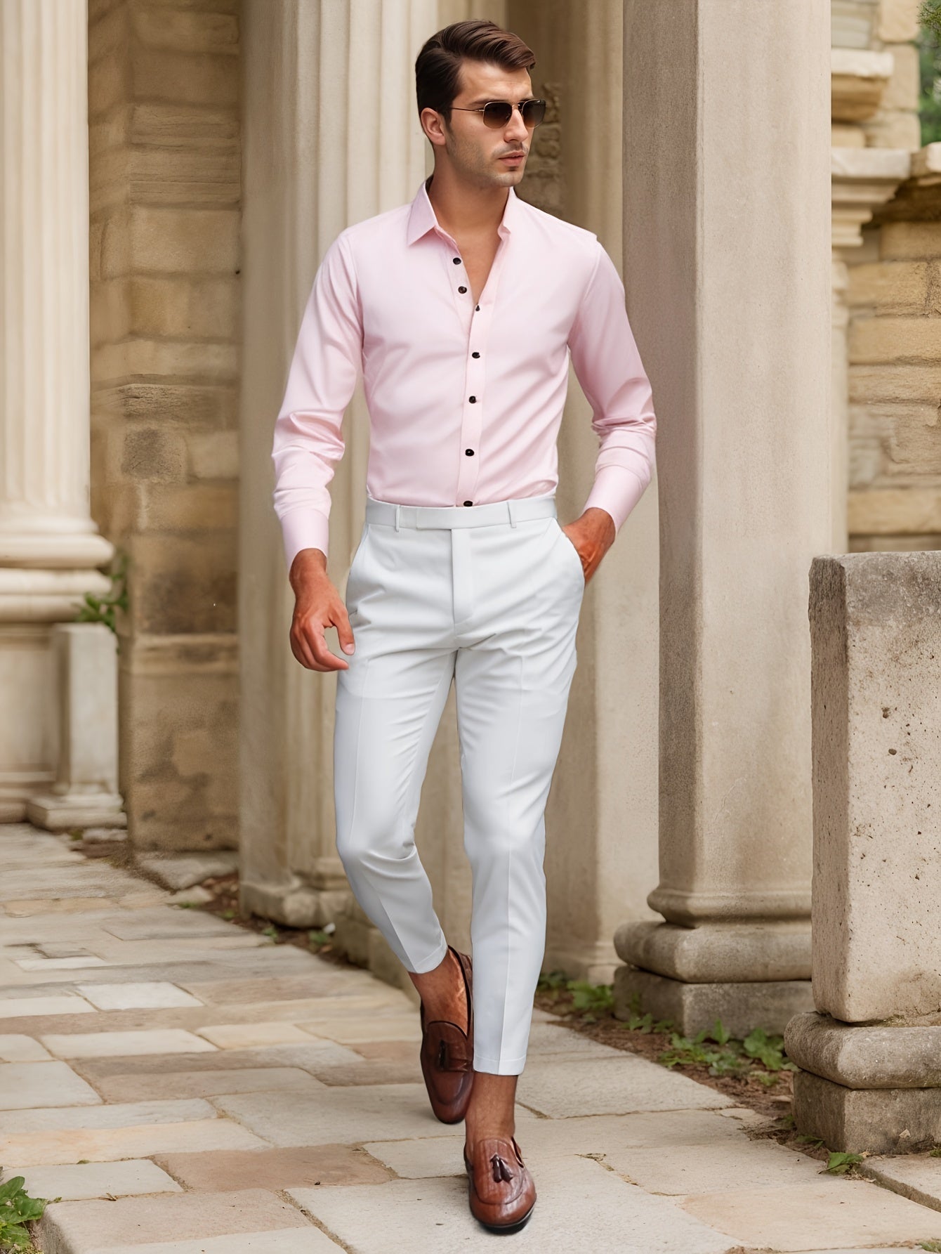 Finn | Camisa elástica de color liso SlimFit